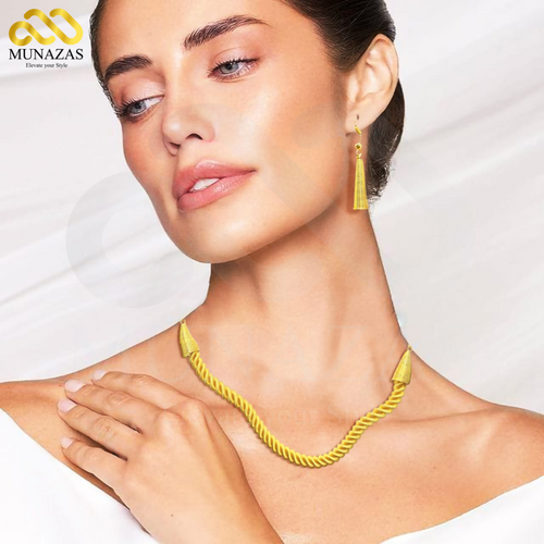 Elegant Pure Brass Coated Indian African Jewelry Set – Necklace Braslet & Earrings