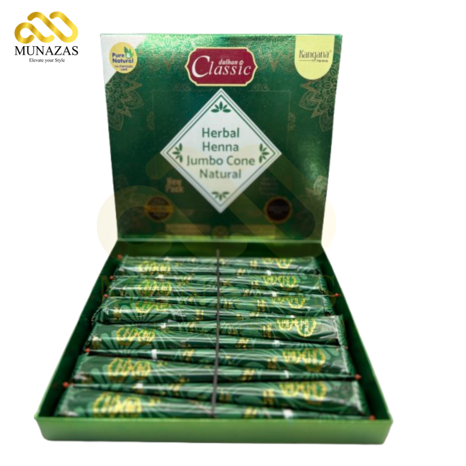 Green Herbal Hena jumbo Pack of 12 cone (WS)