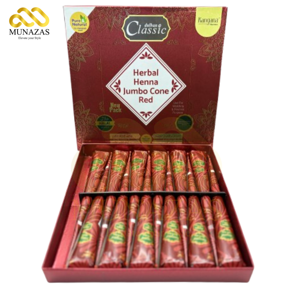 Red Herbal Hena jumbo Pack of 12 cone (WS)